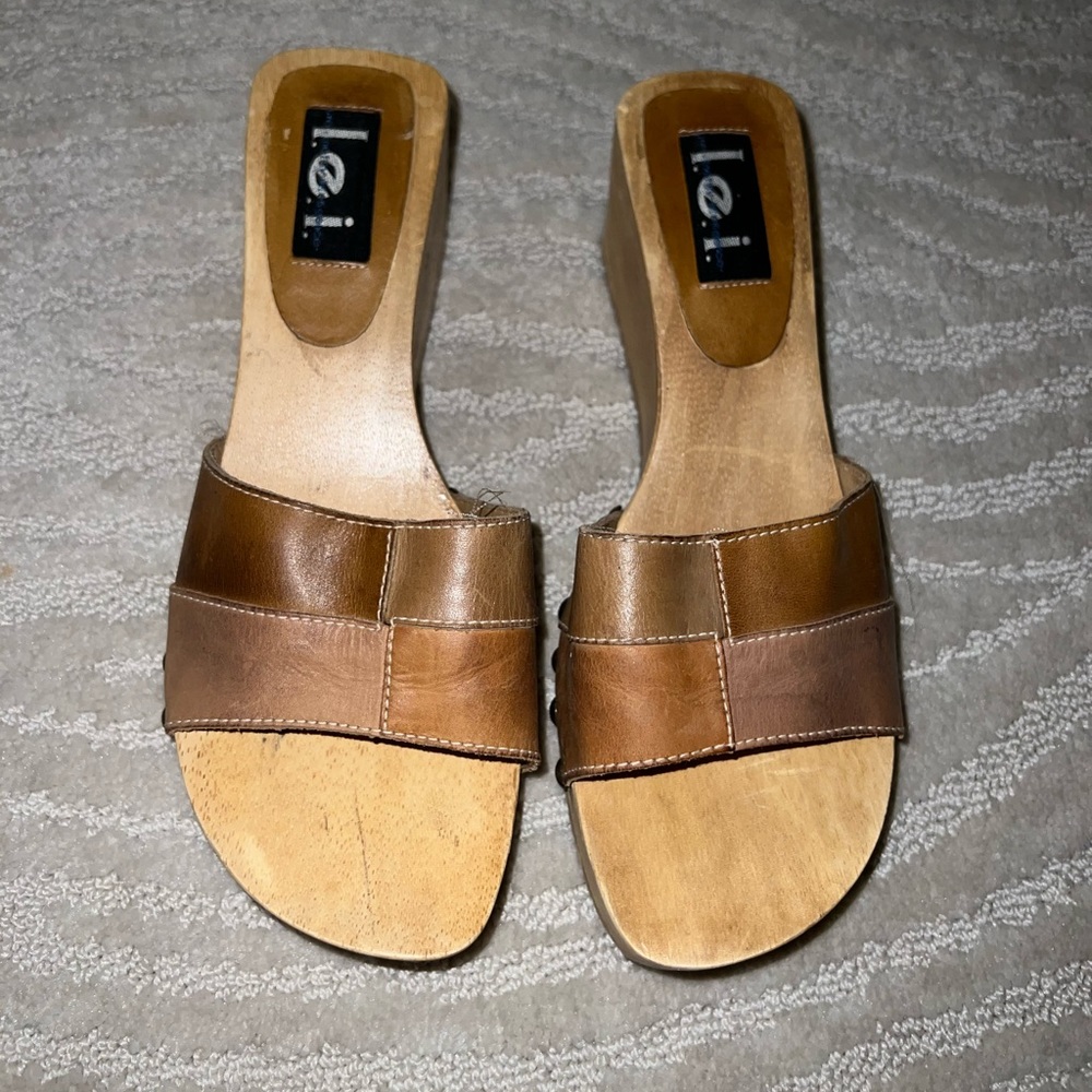 Y2K PATCHWORK L.E.I. WOOD WEDGES